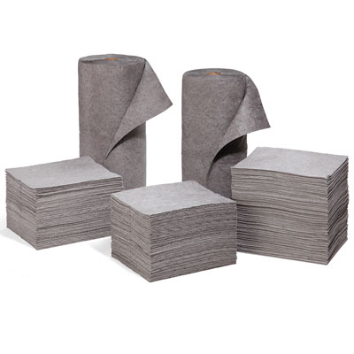 Oil-only absorbent pads for oil-based spills, 15 X 18 inches, 100  pads/package.