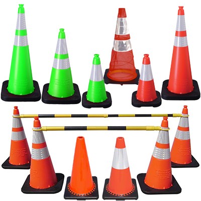 4 Pack] 18'' inch Collapsible Traffic Safety Cones, Orange Cones