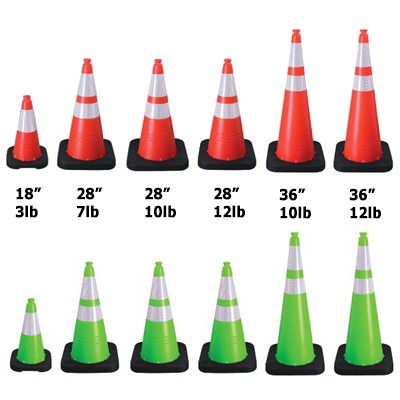 Traffic Cones | Green & Orange Road Safety Cones