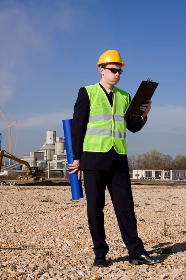 Inspector at a construction job site